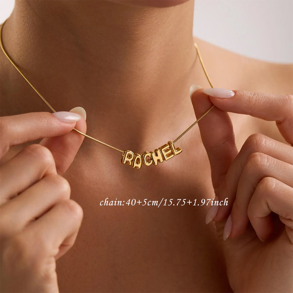 Custom Balloon Initial Name Ne - огляд і ціна Name Necklace Custom