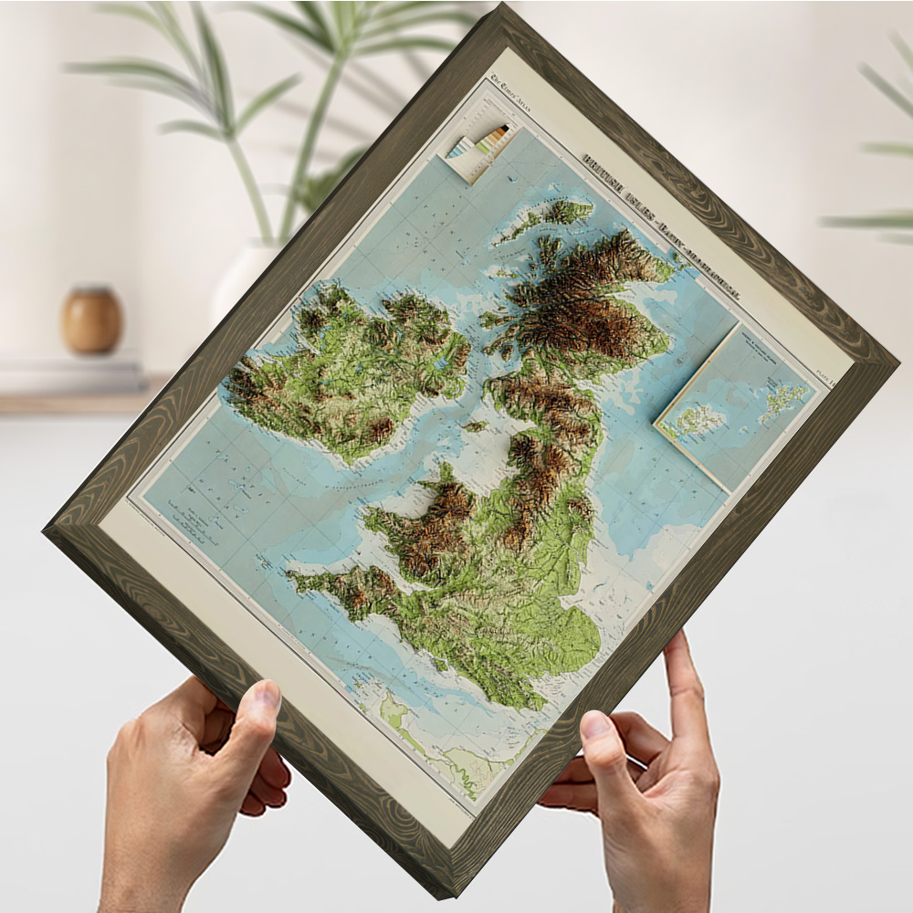 3D Relief Map of 1922 British  - огляд і ціна Custom Map Poster