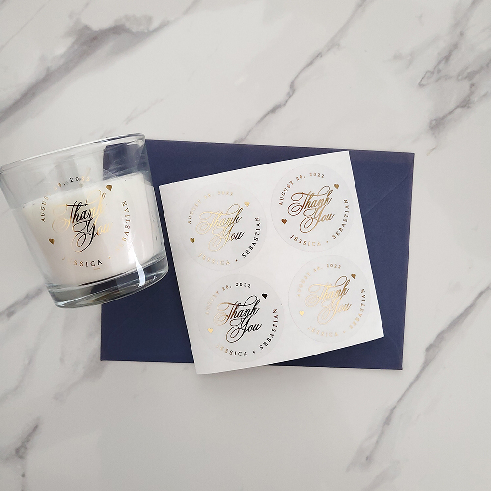 Custom 50pcs Round Gold Foil C - огляд і ціна Personalised Candle Label