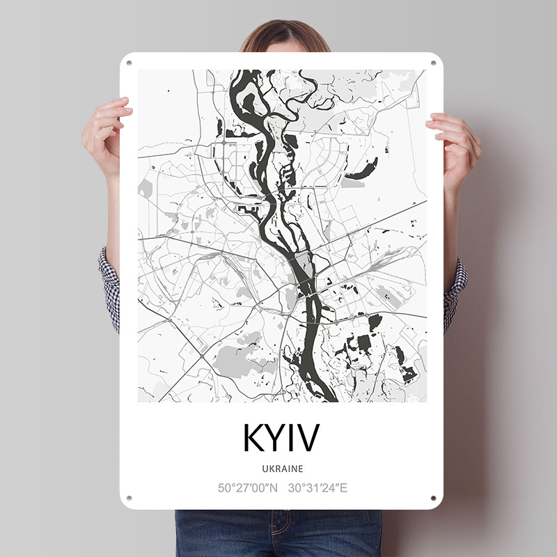 Kyiv City Map Printed Poster C - огляд і ціна Custom Map Poster