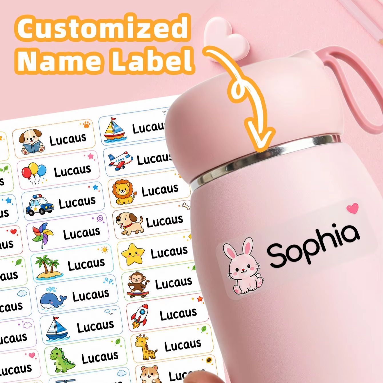 1-500PCS Custom Cartoon Name S - огляд і ціна Personalised Candle Label