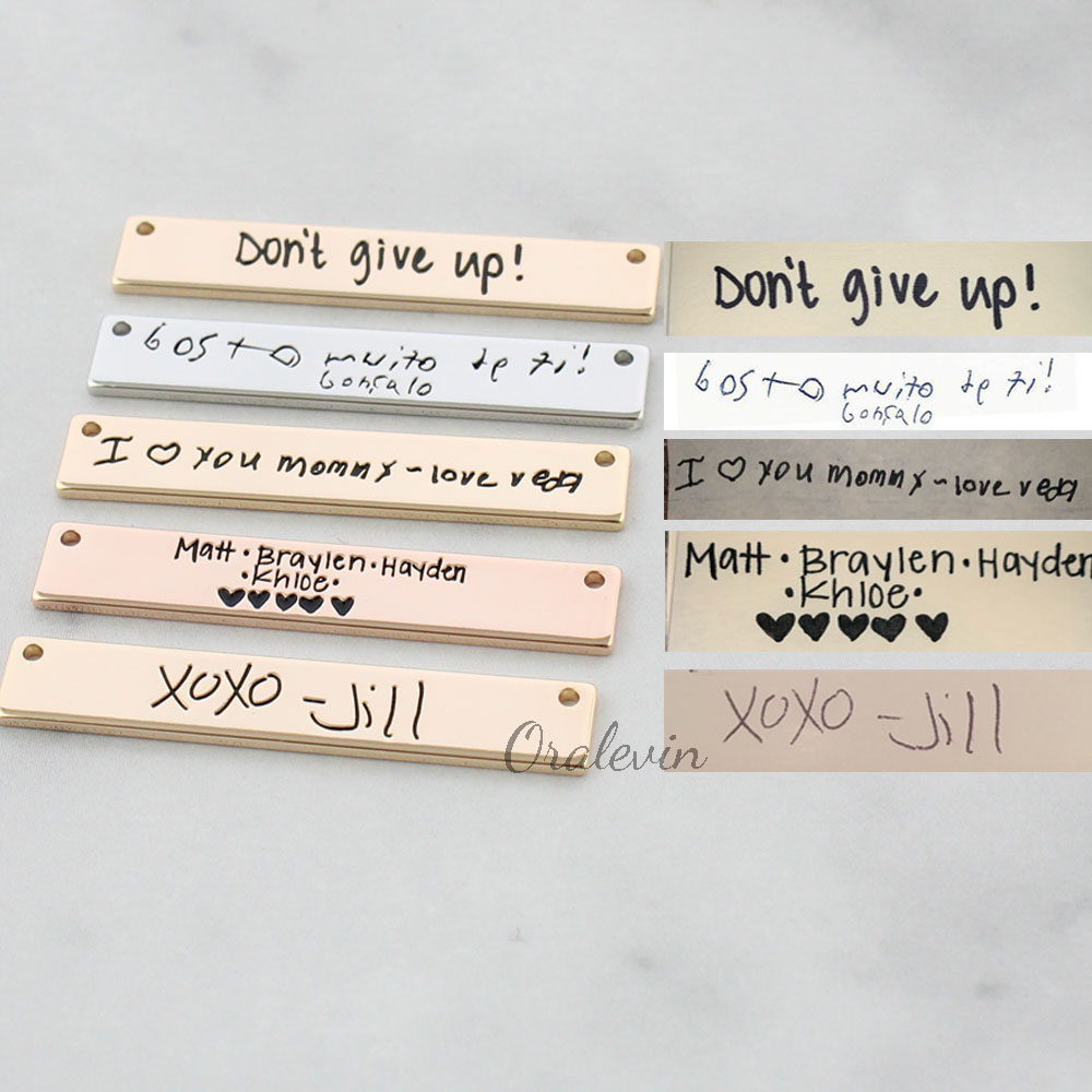 Personalized Custom Actual Han - огляд і ціна Handwriting Necklace Bar